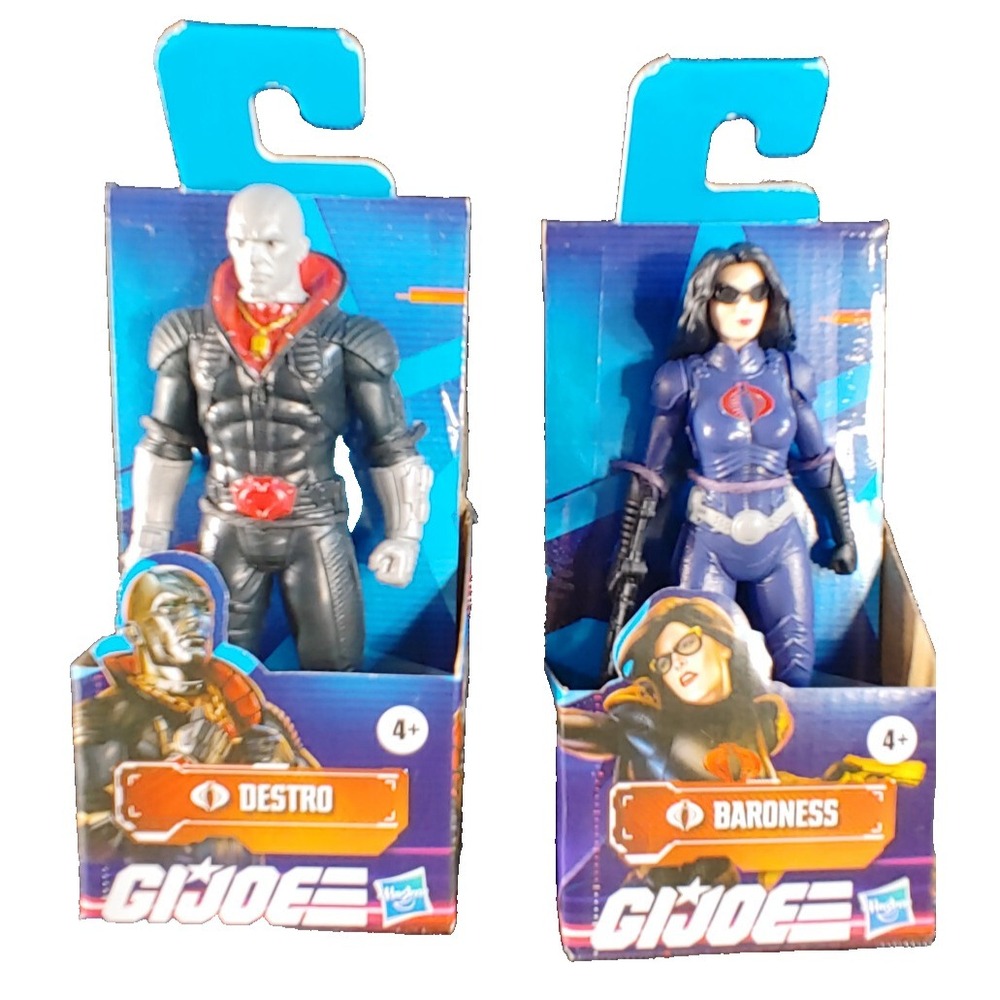 G.I. Joe Cobra Destro & Baroness 6" Action Figure Set Cartoon Villain Toy Hasbro